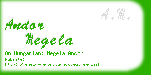 andor megela business card